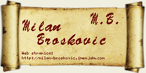 Milan Brošković vizit kartica